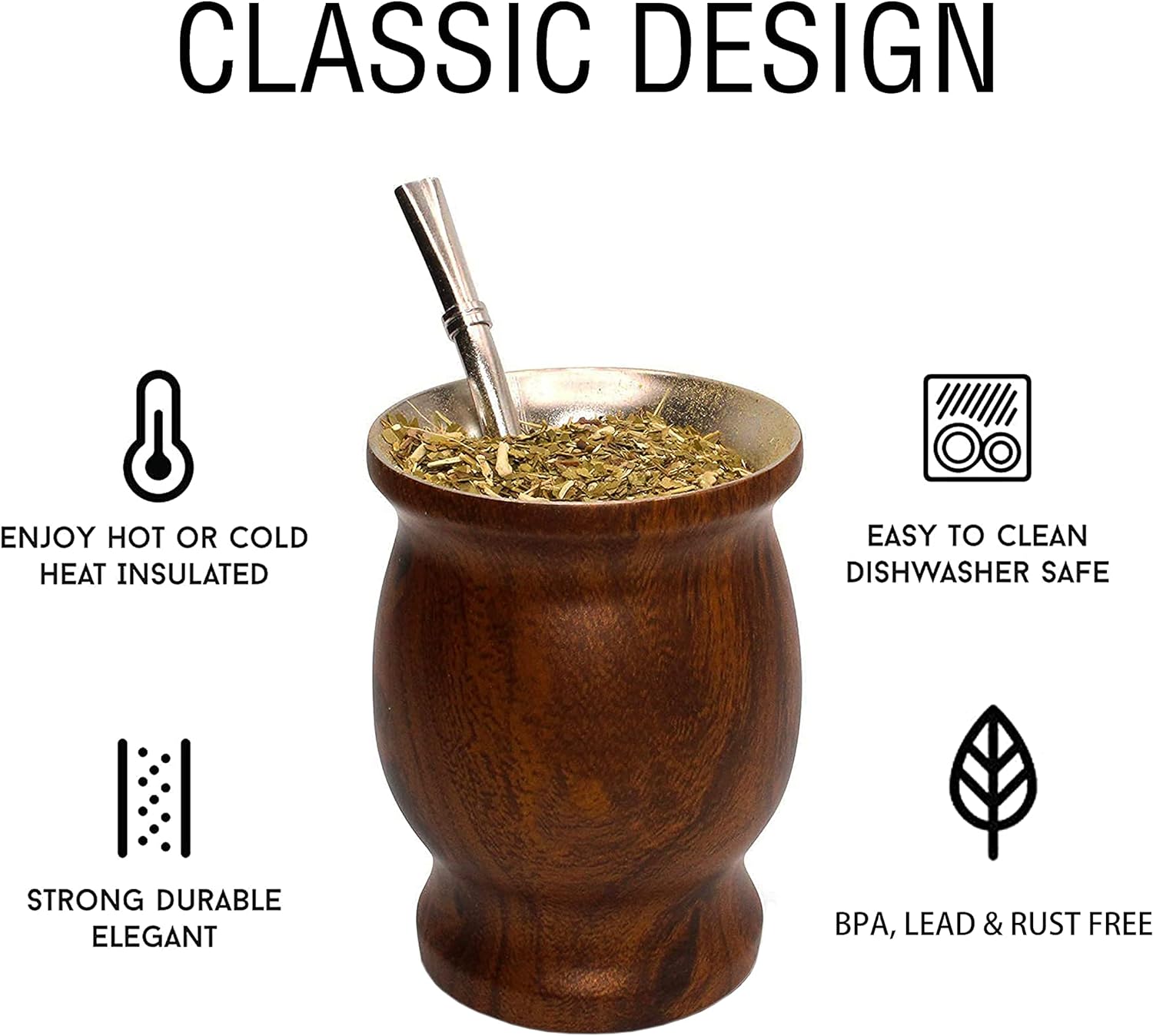 Yerba Mate Green Tea Gourd Cup with Filter Straw